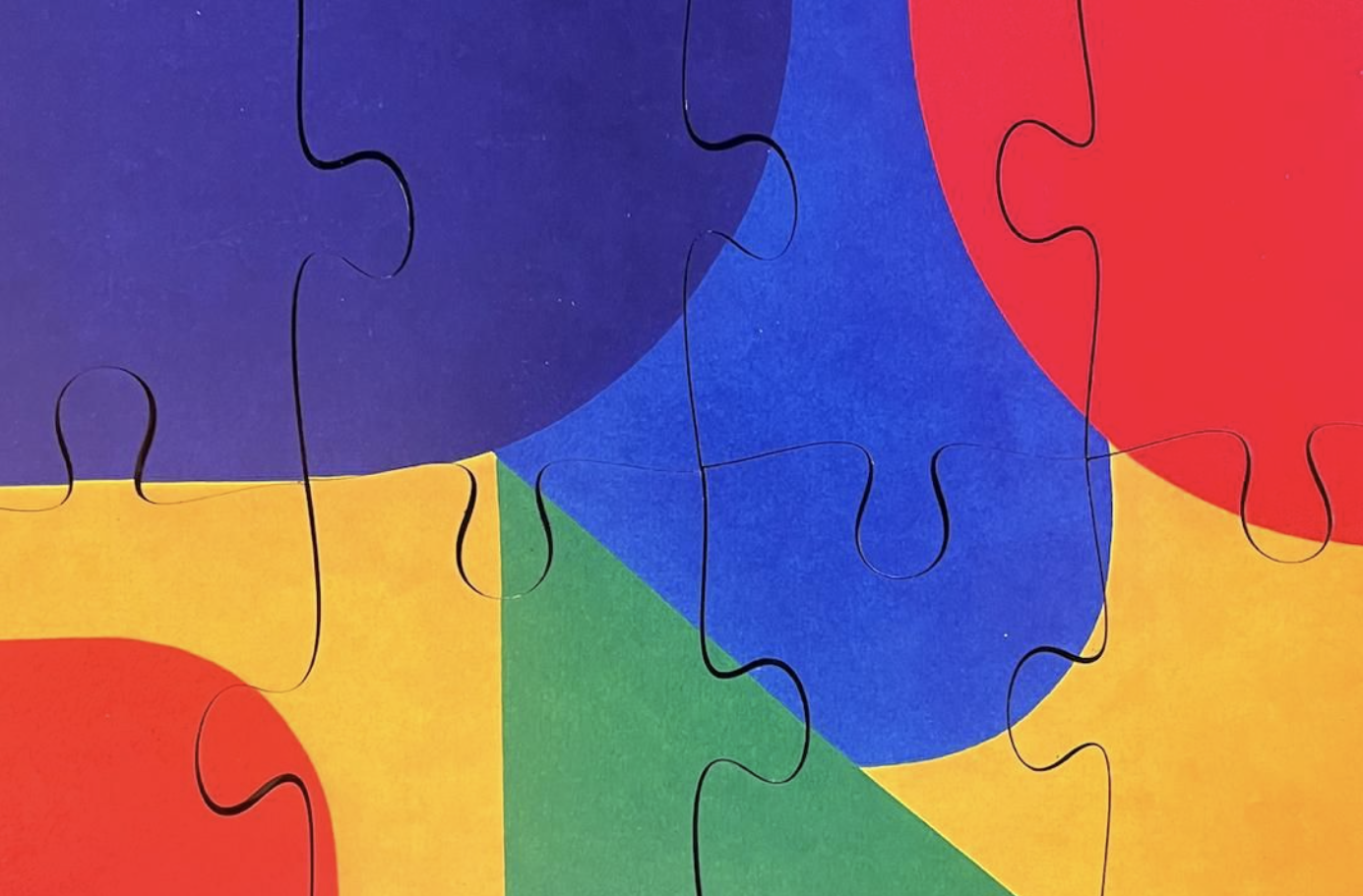 abstract colour-block therapeutic puzzle